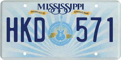 MS license plate HKD571