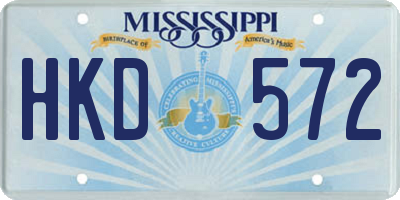MS license plate HKD572