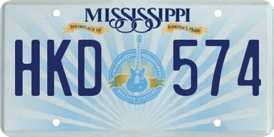 MS license plate HKD574