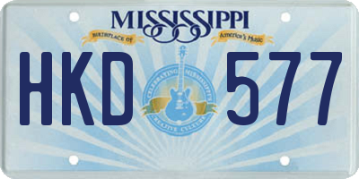 MS license plate HKD577