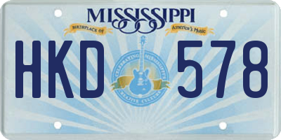 MS license plate HKD578