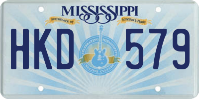 MS license plate HKD579