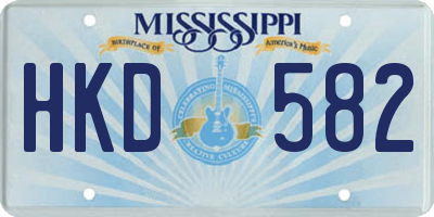 MS license plate HKD582