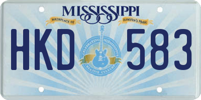 MS license plate HKD583