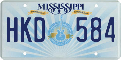 MS license plate HKD584