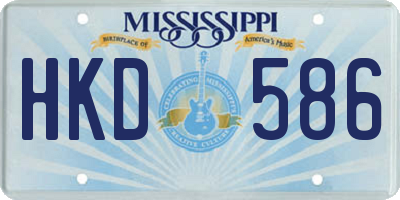 MS license plate HKD586