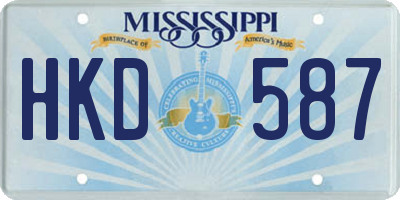 MS license plate HKD587