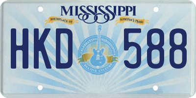 MS license plate HKD588