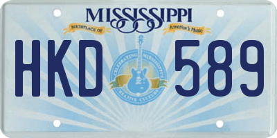 MS license plate HKD589