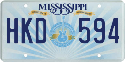 MS license plate HKD594
