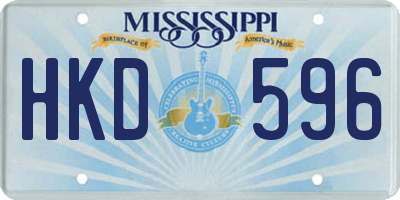 MS license plate HKD596