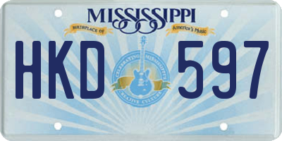 MS license plate HKD597