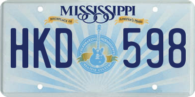 MS license plate HKD598