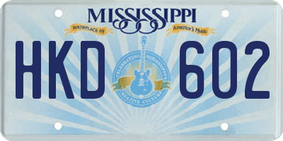 MS license plate HKD602