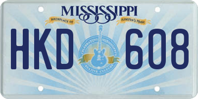 MS license plate HKD608