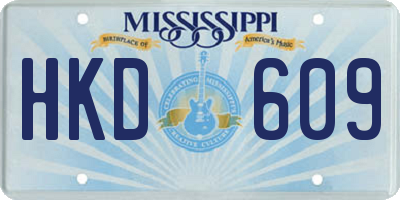 MS license plate HKD609