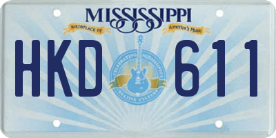 MS license plate HKD611