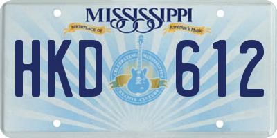 MS license plate HKD612