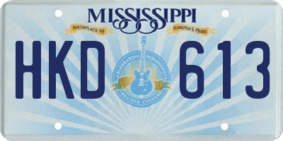 MS license plate HKD613