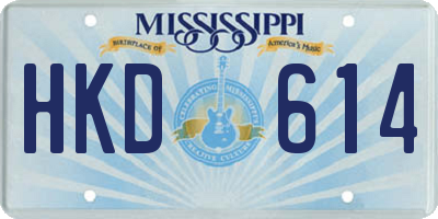 MS license plate HKD614