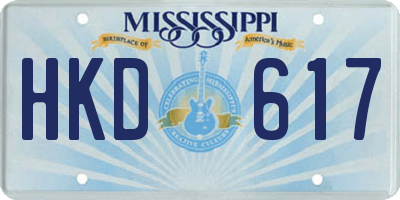 MS license plate HKD617