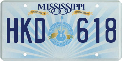 MS license plate HKD618