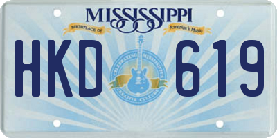 MS license plate HKD619