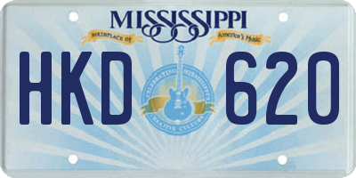 MS license plate HKD620