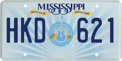 MS license plate HKD621