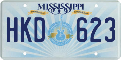 MS license plate HKD623
