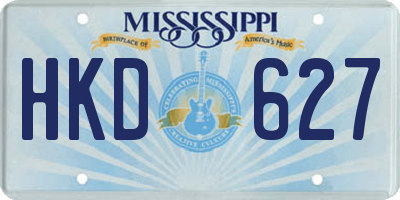 MS license plate HKD627