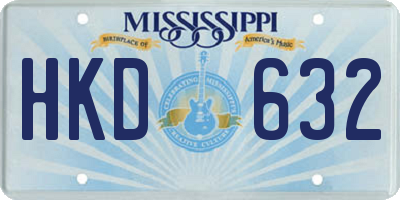 MS license plate HKD632
