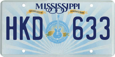 MS license plate HKD633