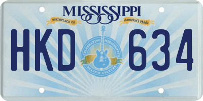 MS license plate HKD634