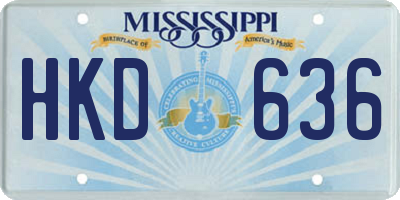 MS license plate HKD636