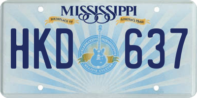 MS license plate HKD637