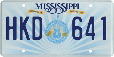 MS license plate HKD641