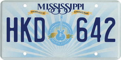 MS license plate HKD642