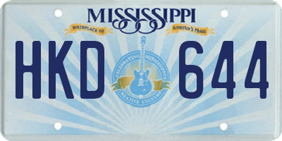 MS license plate HKD644