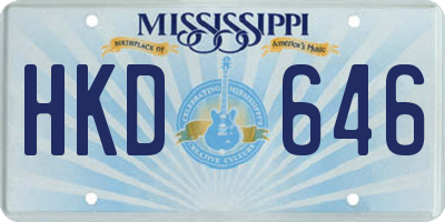 MS license plate HKD646