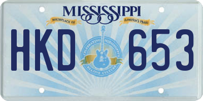 MS license plate HKD653