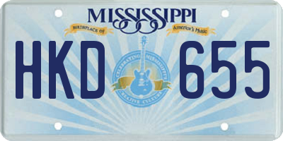 MS license plate HKD655
