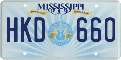 MS license plate HKD660