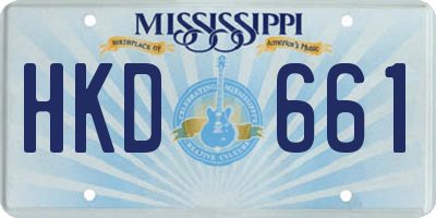 MS license plate HKD661