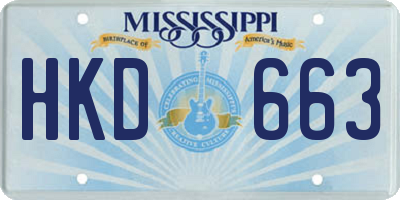 MS license plate HKD663