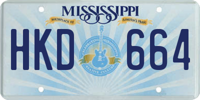 MS license plate HKD664