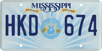 MS license plate HKD674
