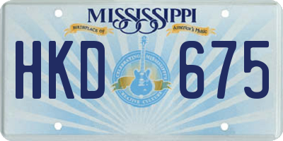 MS license plate HKD675