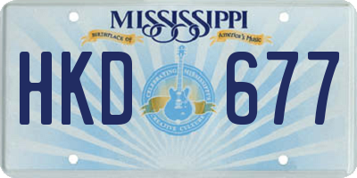 MS license plate HKD677