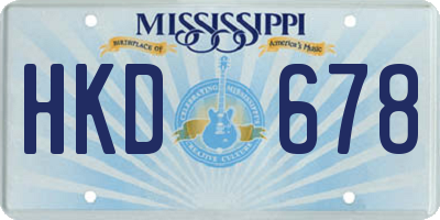 MS license plate HKD678